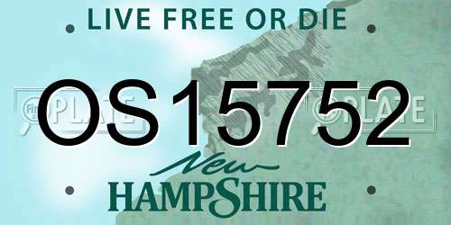 OS15752 New Hampshire License Plate