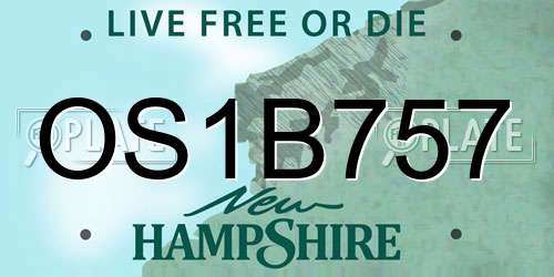 OS1B757 New Hampshire License Plate