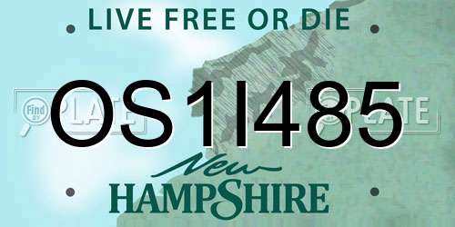 OS1I485 New Hampshire License Plate