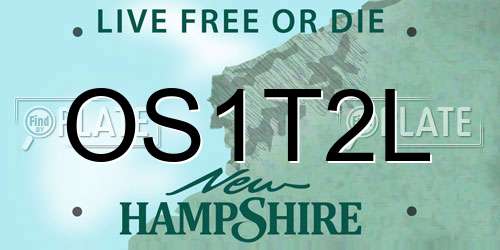 OS1T2L New Hampshire License Plate