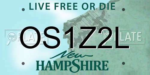OS1Z2L New Hampshire License Plate