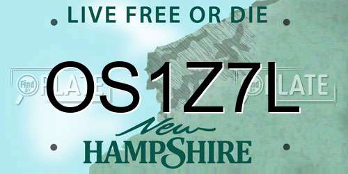 OS1Z7L New Hampshire License Plate