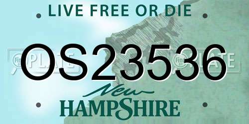 OS23536 New Hampshire License Plate