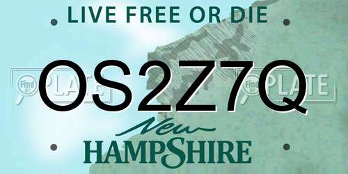 OS2Z7Q New Hampshire License Plate