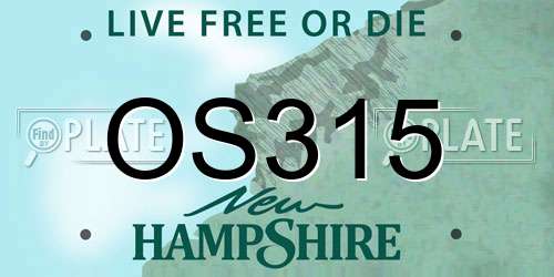 OS315 New Hampshire License Plate
