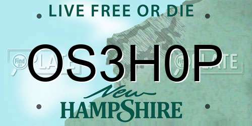 OS3H0P New Hampshire License Plate