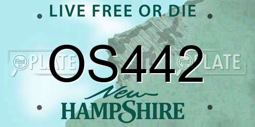 OS442 New Hampshire License Plate