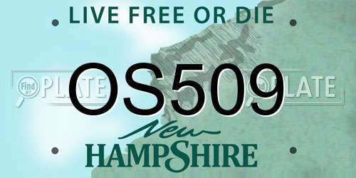 OS509 New Hampshire License Plate
