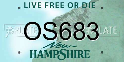 OS683 New Hampshire License Plate