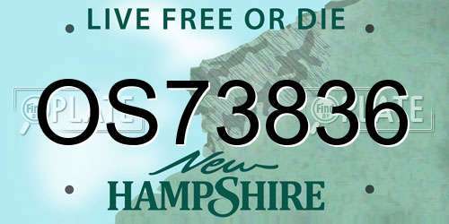 OS73836 New Hampshire License Plate