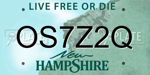 OS7Z2Q New Hampshire License Plate