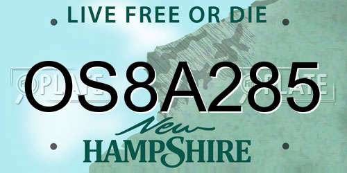 OS8A285 New Hampshire License Plate