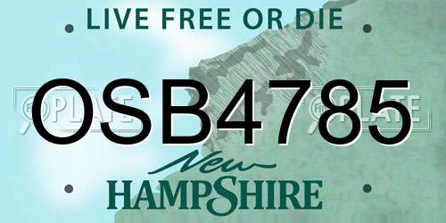 OSB4785 New Hampshire License Plate