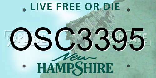 OSC3395 New Hampshire License Plate