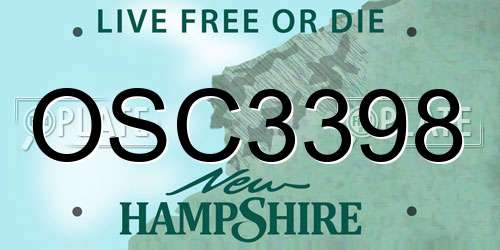 OSC3398 New Hampshire License Plate