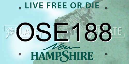 OSE188 New Hampshire License Plate
