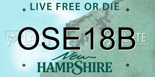 OSE18B New Hampshire License Plate