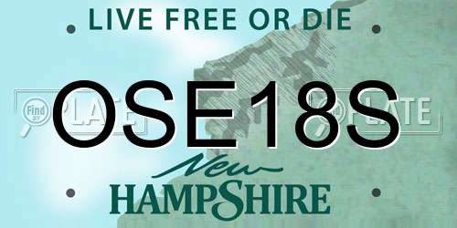 OSE18S New Hampshire License Plate
