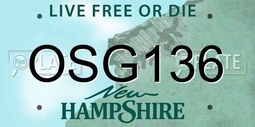 OSG136 New Hampshire License Plate