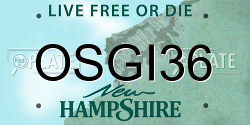 OSGI36 New Hampshire License Plate