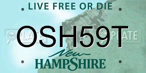 OSH59T New Hampshire License Plate