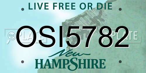 OSI5782 New Hampshire License Plate