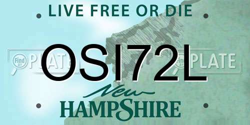 OSI72L New Hampshire License Plate