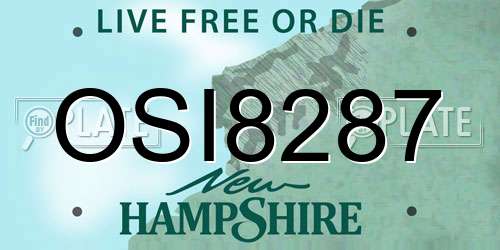 OSI8287 New Hampshire License Plate