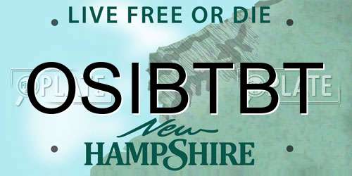 OSIBTBT New Hampshire License Plate