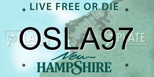 OSLA97 New Hampshire License Plate