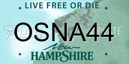 OSNA44 New Hampshire License Plate