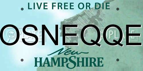 OSNEQQE New Hampshire License Plate