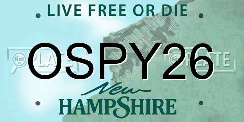 OSPY26 New Hampshire License Plate
