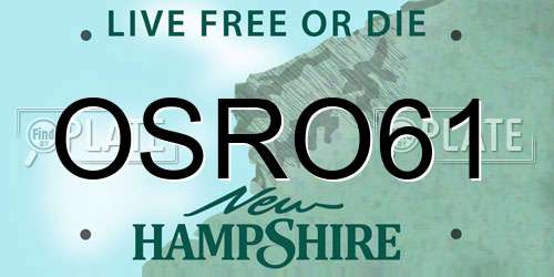 OSRO61 New Hampshire License Plate