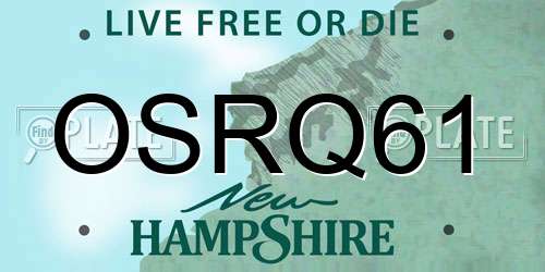 OSRQ61 New Hampshire License Plate