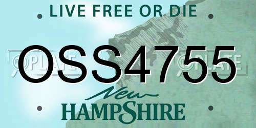 OSS4755 New Hampshire License Plate