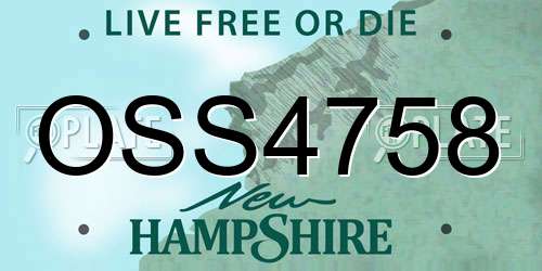 OSS4758 New Hampshire License Plate