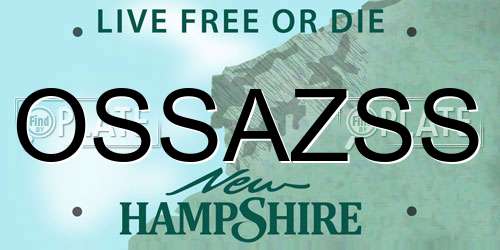 OSSAZSS New Hampshire License Plate