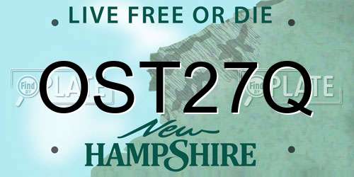 OST27Q New Hampshire License Plate