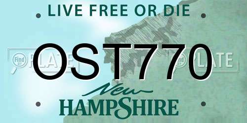 OST770 New Hampshire License Plate