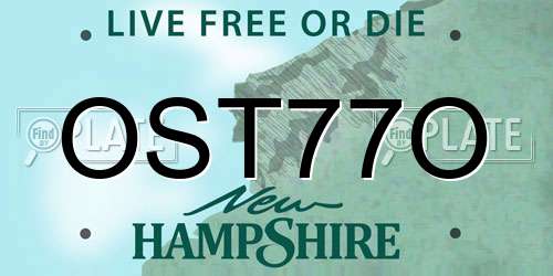 OST77O New Hampshire License Plate