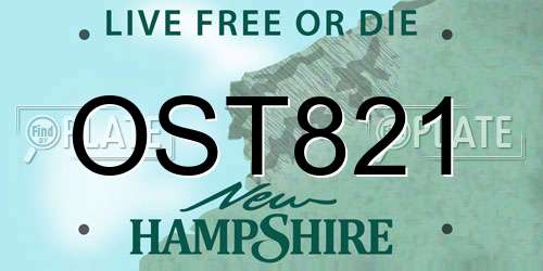 OST821 New Hampshire License Plate