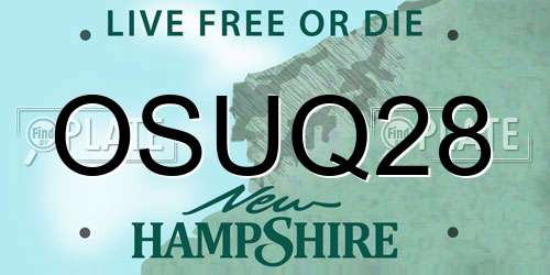 OSUQ28 New Hampshire License Plate