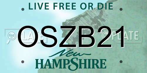 OSZB21 New Hampshire License Plate