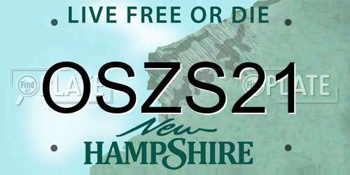 OSZS21 New Hampshire License Plate