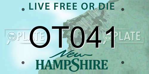 OT041 New Hampshire License Plate