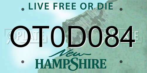 OT0D084 New Hampshire License Plate