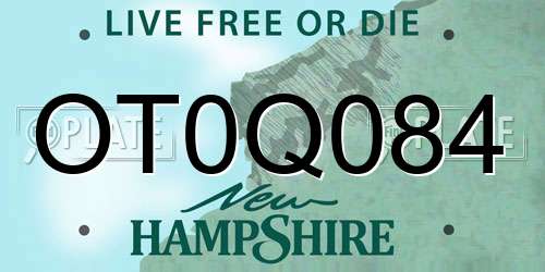 OT0Q084 New Hampshire License Plate
