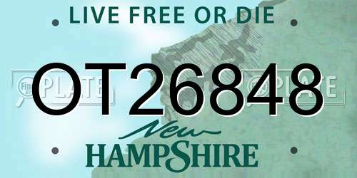 OT26848 New Hampshire License Plate