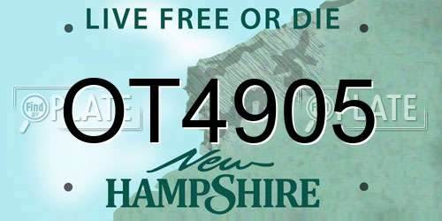 OT4905 New Hampshire License Plate
